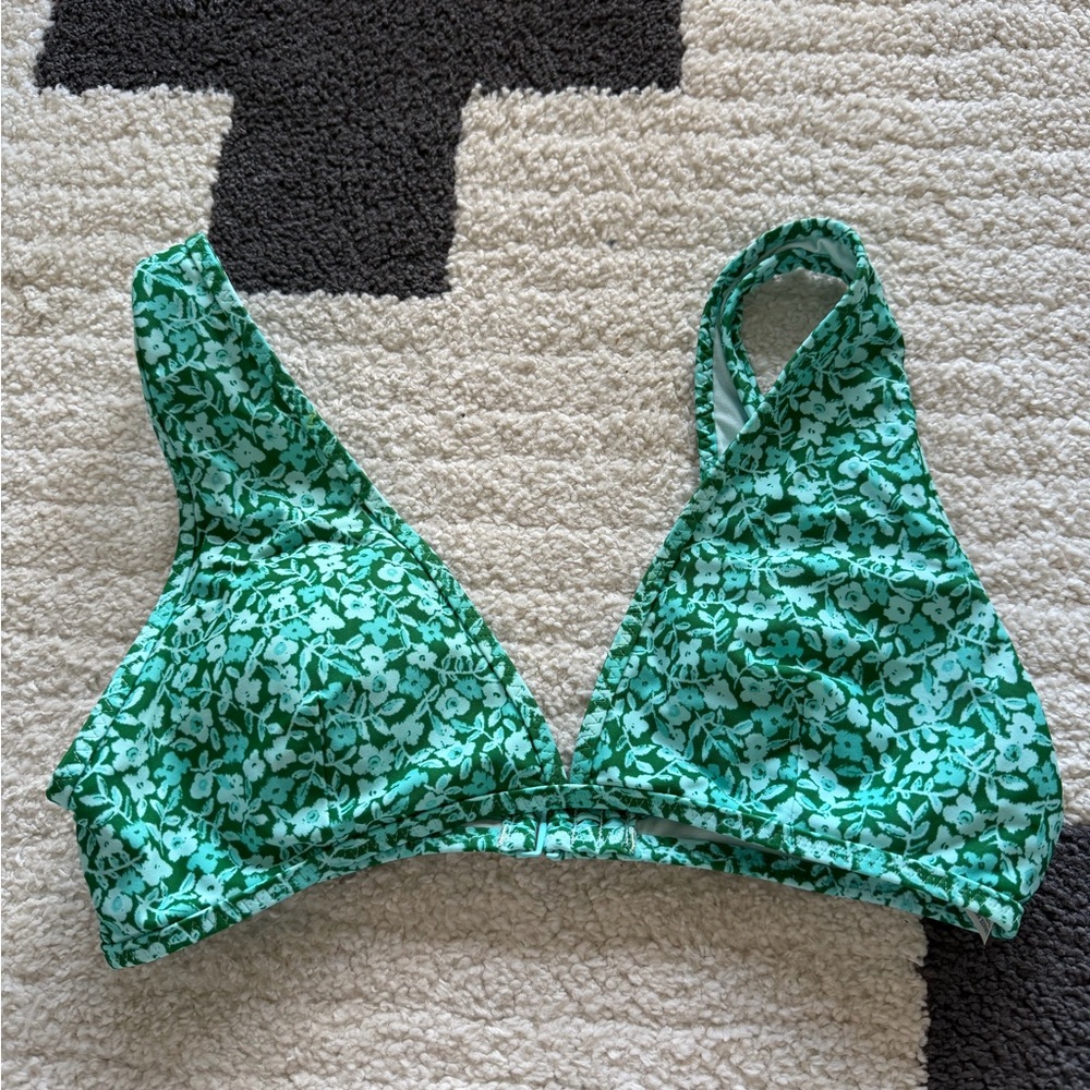 Aerie Mint Green Patterned Bikini Top